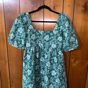 Floral Green Mini Dress